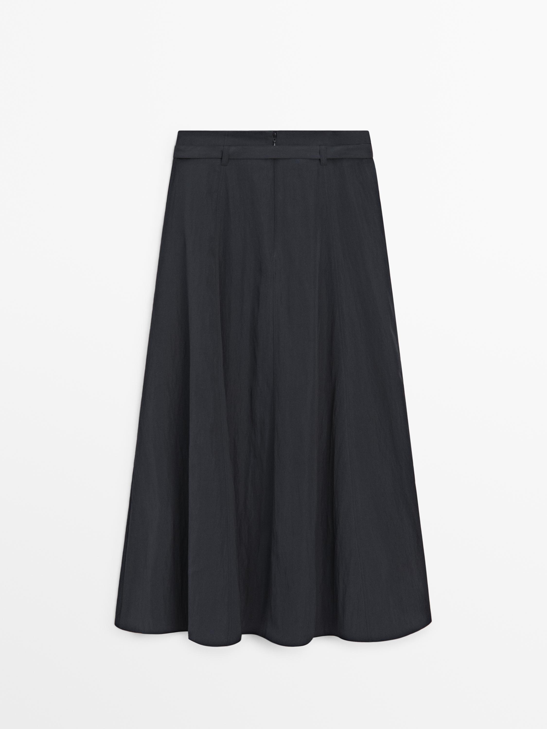 Long skirt with belt detail